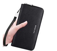 Generico Portefeuille de cartes - Organisateur en cuir slim, grand étui de voyage | Portefeuille à fermeture éclair de style accordéon avec 24 fentes, organisateur de cartes en cuir bloquant pour les