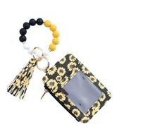 Generico Portefeuille de clavier de poignet | Keychain de bracelet avec compte et glands | Organisateur de cartes pour femmes Idéal pour les achats de mariage célébration de fête de voyage, jaune