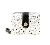 Generico Portefeuille Femme Petit,Noir Mini Petite Femme Motif Chat Porte Cartes De Crédit Fille Slim Portefeuille