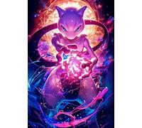 Genérico Poster décoratif en aluminium Mewtwo Mystique, tableau HD
