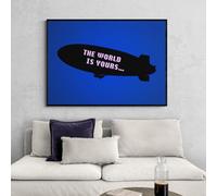 Generico Poster Scarface - The World Is Yours | Tableau de Tony Montana Al Pacino | Affiche du film Scarface encadrée (Poster encadré en aluminium, A2 60 x 45 cm, The World Is Yours)