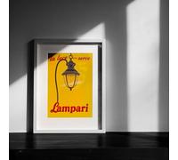 Generico Poster vintage années 1920 imprimé artistique 30 x 40 cm cadre entreprise Campari Red Lampari certifié Made in Italy papier couché