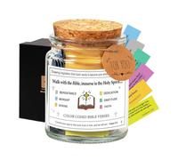 Generico Pot avec versets bibliques- 6,5x6,5x9cm | Bible Verses in A Jar with Notes Bibliques, Prière, Dévotion chrétienne, Inspiration, Bien-être émotionnel, Cadeau
