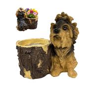 Genérico Pot de fleurs d'animaux - Statue de bureau pour chiots, pot créatif pour jardin de chiens, adorable figurine de chiot en résine, bureau, rebord de fenêtre, do