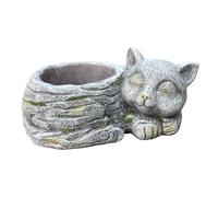 Generico Pot de fleurs pour chats - Pots pour succulentes pour chats en résine, pot de fleurs unique pour chatons endormis en résine colorée, décorations de Noël pour pots de fleurs, présentoir pour