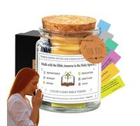 Generico Pot de Versets Bibliques - Pot avec Cartes de Prière Chrétiennes Colorées pour Espoir et Confort, Cadeau Religieux pour Femme Maman Papa Amis, Citations Bibliques Quotidiennes