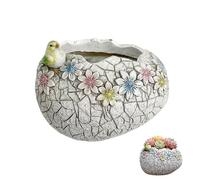 Generico Pots de fleurs décoratifs avec trous de drainage et effet coquillage