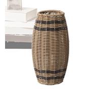 Generico Pots de fleurs pour bouquet - Vase floral avec panier de fleurs en rotin artificiel | Vase imitation rotin, bouteille de rangement pour chambre, salon, mariage à la ferme