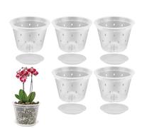 Generico Pots d'orchidées, pots à plantes avec trous et sauces orchidées pour banc de balcon extérieur intérieur pots d'orchidée avec trous, pots d'orchidées
