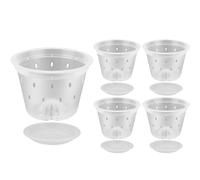 Generico Pots d'orchidées, pots à plantes avec trous et sauces orchidées pour banc de balcon extérieur intérieur pots d'orchidée avec trous, pots d'orchidées