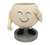 Genérico Potter, pot de fleurs en résine, motif sourire, design créatif de pot de fleurs, agit comme un catalyseur du bonheur. Personnes en pot en résine, or