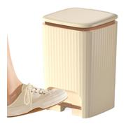 Genérico Poubelle avec couvercle de Premsa manuelle et pédale, panier anti-odeurs silencieux pour salle de bain, toilettes, buanderie, chambre à coucher, bureau 15 l