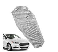 Generico Poubelle de voiture avec couvercle à strass | Conteneur d'intérieur pour camping, voyage, route, camion, navette, SUV, fourgonnette, camping-car