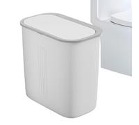 Genérico Poubelle étroite - Poubelle compacte avec couvercle à pression | Conteneur anti-odeur automatique pour salle de bain, cuisine, chambre et bureau | Design rectangulaire peu encombrant