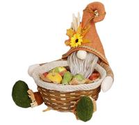 Generico Poupée de l'épouvantail de Thanksgiving - Panier d'automne 23x17x24cm, figurine Peluche, de Paille, Ornement de table Automne | Décoration de la collection des Cara