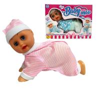 Generico Poupée parlante Chatonnante Poupées Ride et Chante Appelle Maman Papa, Ferme les Yeux Gattona Danse comme un vrai bébé Émet des Sons Chante Ride Dit Maman et Papa avec Musique, Couleurs