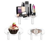 Generico Pour Affichage Acrylique - Porte Montante Ronde 3x De Bijoux | Bijoux Acrylique | 3x Support Pour Riser Rond Clear Safe Anti Usure Acrylique Transparent Riser Étagère Pour Les Joies