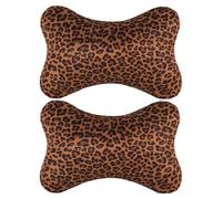 Generico Pour appuie-tête de voiture - 2 pièces pour voitures | Support de cou de voiture avec motif léopard et sangle réglable | pour les passagers pendant la conduite du sommeil et le voyage