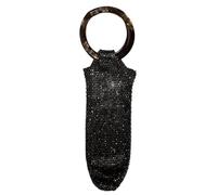 Genérico Pour bouteilles de vin avec poignée - Rangement avec strass - Sac en maille pour transporter des boissons | Élégant de transport de bouteilles portable, support décoratif, noir, Consulte la