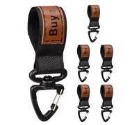 Generico pour ceinture, 6 pièces, boucle en nylon, pivotante, à 360 degrés, avec clip pour ceinture, boucle clé, sac en paracorde, sac à dos bouteilles d'eau, Noir,