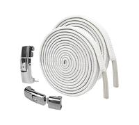 Generico Pour chaussures élastiques - lacets élastiques | Pour chaussures élastiques sans cravate | Pour chaussures réglables | Stretch Elastic Shoe Laces | Pour chaussures à boucle en métal, blanc,