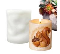 Generico pour écureuil et gland - Réutilisable en silicone 3D pour pilier, pour fusion d'animaux, Accents en relief de glande, Bougie-r Fête de Thanksgiving Fête de Co