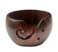 Generico pour fil en bois, boîte à crochet - porte-fil rond fait à la main avec couvercle, pour écheveaux femmes, filles, passe-temps maison