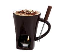 Generico pour fondute, verre résistant à la chaleur avec fourchette et bougie - Coupe fondue pour bonbons, pour la famille, les fêtes de vacances, réunions dessert, beurre fromage, bonbons au chocolat