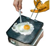 Generico pour gril de cuisine, antiadhésive avec poignée pliable, pour cuisson sur cuisinière, convient à l'intérieur en extérieur, appartement camping RV, jardin, barbecue pique-nique
