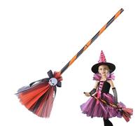 Generico Pour habiller les sorcières, de conte de fées d'Halloween Fancy Witch Dress Up - Costume de chapeau ruban avec crâne et balai pour les fêtes à thème, les défilés, les jeux de rôle