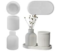 Generico pour pot de fleurs et support pour stylo - Ensemble de silicone souple pour résine époxy et artisanat d'argile, formes flexibles pour décorations de bricolage | Articles de table en L