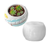 Generico Pour Pots 3D Relief, Moule à Contenants en Ciment, en Silicone Facile à Enlever pour Artistes Étudiants Créatifs Professeurs d'Art Adultes