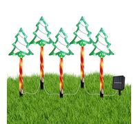 Generico Pour sapin de Noël - Éclairage solaire pour extérieur, ensemble d'hiver | 5 LED résistantes aux intempéries pour patio, jardin, cour, pelouse, parcours de fête,