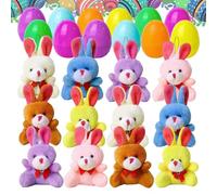 Genérico Prefilled Easter Eggs Lot de 12 jouets en peluche pour garçons ou filles