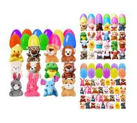 Generico Prefilled Easter Eggs With Mini Plush Toys | Fabric, 12/24/36 Pack | Easter Basket Stuffers, Hunt Fillers For Kids | Party Favors, Classroom Prize Supplies