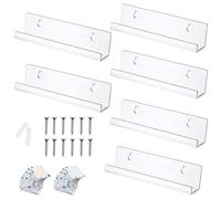 Generico Présentoir pour disques, 6 étagères modernes et élégantes | Présentoir mural pour livres, documents, cahiers, journaux, salon, home cinéma, appartement