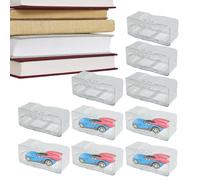 Genérico Présentoir pour modèles de voitures - 10 étuis de rangement Die-Cast avec transparents | Présentoir empilable et modulaire pour voitures, échelle 1:64, camions, jouets et véhicules | Vitrine
