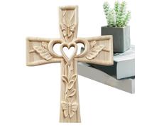 Generico Prière du Coeur, pièce maîtresse en Bois, Symbole, décoration avec Symbole et Texture Papillon pour prière et Bureau, pour chrétienne, église, Mariage, Foi et Confort