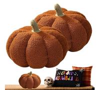 Generico Pumpkin Throw Pillow - 2 pièces Halloween Cushion Set | 3D Soft Stuffed Pillows for Couch, Sofa, Bed, Bed, Bedroom, Farmhouse, Kitchen, Indoor Décor, Porch, Living Room & Seasonal Home