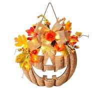 Genérico Pumpkin Wreath Artificial - Garland Halloween Holiday Decor | Autumn Pumpkin Wreath Thanksgiving Window Wall Farmhouse Home Indoor Outdoor