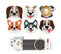 Genérico Punch Needle Coaster Craft Kit complet de poinçonnage de broderie pour adultes débutants et adolescents, outil de cerceau d'ordinateur portable avec fournitures | Kit de démarrage