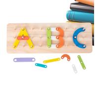 Genérico Puzzle de l'alphabet | Jeu de classification par couleurs - Jouet de puzzle empilable en bois - Pour habiletés motrices bébé jeu voyage anniversaire préscolaire