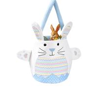 Generico Rabbit Tote Bag Bucket, Bunny Egg Hunting, Reusable Easter Pouch, Kids Spring Bunny Basket, 10 x 8,6 pouces, Oeuf Hunt Candy Container, Holder for Boys Girls Party, bleu, riferimento