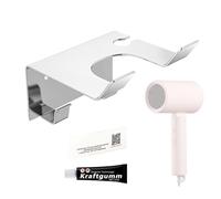 Generico Rack de séchoir à cheveux - Organisateur mural | Râteau de sécheuse en acier inoxydable spatial | Support de séchoir en acier inoxydable sans poinçon | HA