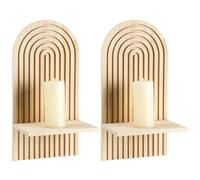 Generico Rainbow Boho Étagère murale en bois vintage pour une paire de bibliothèques suspendues artistiques, présentoir coloré | Organisation décorative pour salle de jeux