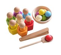 Generico Rainbow Sorting Ball - Wood 27 x 18,5 x 6,5 cm | Kids Preschool Rainbow Matching Game | Educational Color Sorting Motor Skill Activity Toy For Boys Girls For Home Nursery Preschool