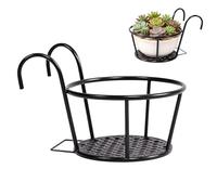 Genérico Rampe de balcon avec grille en fer - 23 x 18 x 18 cm 400 g Support de pot suspendu pour rebord de fenêtre - Étagère de vigne verte pour jardinière sur rail extérieur