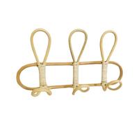 Generico Rattan Hooks, Wall Rotin Hanger Rack, 3 Hooks Organizer, Wall Storage Rattan Rack, Garments Organizer Rack, Wall Storage Rotin Garments Organizer Rack for Keys, Hats, Towels, Bags