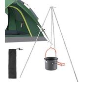 Generico Réchaud pour trépied de camping - pour feux de camp, support de trépied pliable | support de feu de camp réglable en d'aluminium avec chaîne suspendue, outil de cuisson jambe