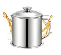 Generico Récipient à graisse de cuisine | Maille fine poignée Easy Grip avec couvercle, récipient pour huile avec passoire - pour cuisine, restaurants, camping, cantine, huile de friture, jus et